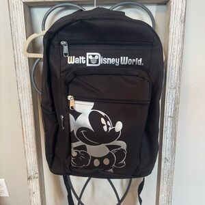 Walt Disney World Mickey Mouse Backpack Black Disney Parks School Travel Bag